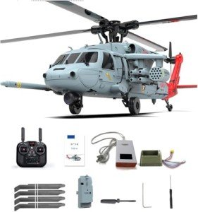 Aetheria F09-H SH60 Seahawk RC Helicopter with Camera, Yu Xiang 2.4G 8CH Remote Control Aircraft, Dual Brushless Wingless, 6G/3D Stunt Copter Model for Adults-1:47 Scale (FC&GPS/RTF Version)