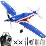 RC Plane P51D Mustang Remote Control Airplane with 3 Modes,2.4GHz 6-axis Gyro Stabilizer RC Airplane for Beginners Boys & Adults,Xpilot Stabilization System & One Key Aerobatic,Age 8+ Year Old Gifts