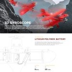 Hylukon WLtoys A300 RC Plane, 1806 Brushless Motor 6-axis Gyro Stabilizer RTF Glider Remote Control Plane 2.4GHz Gliding Foam RC Plane Toys with Led Light Easy to Fly for Adults Kids Beginners Boys