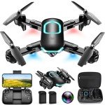 Drone with Camera, Foldable Drone for Beginners with 1080P Camera, Upgrade Altitude Hold, Circle/Rotating/Waypoint Fly, 3D Flip, One Key Start, 3 Speed Mode, 2 Batteries