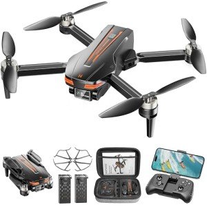 HOFMOC Drones with Camera 4K for Adults Kids, Brushless Motor Mini Drone, Foldable FPV RC Drone with Propeller Guards, One Key Take Off/Land, Gravity/Voice Control, Anti-Lost Alarm, Gift for Men, Boys