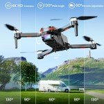 HOFMOC Drones with Camera 4K for Adults Kids, Brushless Motor Mini Drone, Foldable FPV RC Drone with Propeller Guards, One Key Take Off/Land, Gravity/Voice Control, Anti-Lost Alarm, Gift for Men, Boys