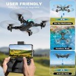 Drone with Camera, Foldable Drone for Beginners with 1080P Camera, Upgrade Altitude Hold, Circle/Rotating/Waypoint Fly, 3D Flip, One Key Start, 3 Speed Mode, 2 Batteries