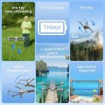 HOFMOC Drones with Camera 4K for Adults Kids, Brushless Motor Mini Drone, Foldable FPV RC Drone with Propeller Guards, One Key Take Off/Land, Gravity/Voice Control, Anti-Lost Alarm, Gift for Men, Boys