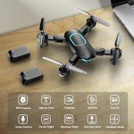 Drone with Camera, Foldable Drone for Beginners with 1080P Camera, Upgrade Altitude Hold, Circle/Rotating/Waypoint Fly, 3D Flip, One Key Start, 3 Speed Mode, 2 Batteries