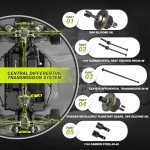 RIAARIO 1/10 Brushless RC Cars 50 MPH Fast Speed for Adults Rally Car with Gyro 4WD RC Truck Waterproof Monster Trucks Remote Control Car with 3S 2200mAh Rechargeable Battery