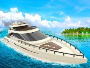 POCO DIVO Luxury Modern Yacht, 1/28 RC Boat, 2.4Ghz Radio Remote Control 15” Sailing Cruise, Pool Lake Pond Dual Motors 15kmph Speed Ship, Deluxe Gifts Adults Water Fun Voyage