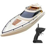 POCO DIVO Luxury Modern Yacht, 1/28 RC Boat, 2.4Ghz Radio Remote Control 15” Sailing Cruise, Pool Lake Pond Dual Motors 15kmph Speed Ship, Deluxe Gifts Adults Water Fun Voyage
