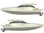 POCO DIVO Luxury Modern Yacht, 1/28 RC Boat, 2.4Ghz Radio Remote Control 15” Sailing Cruise, Pool Lake Pond Dual Motors 15kmph Speed Ship, Deluxe Gifts Adults Water Fun Voyage