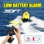 Hosim Brushless RC Boat - Fast Remote Control 2.4GHz Racing Boat With LED Lights for Seas, Pools & Lakes - Speed Toy for Adults, Boys & Girls - 2 Batteries for 40+Min Play (Yellow)
