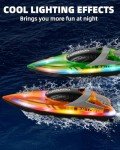Remote Control Boat for Kids Adults: 2Pack RC Boat with LED Lights for Pools Lakes, 2.4Ghz, 50-100Mins Long Playtime, Rechargeable Batteries, Waterproof, Summer Pool Water Toys Gifts for Kids 8-12