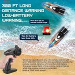 BEZGAR RC Boat, 14 inch Remote Control Boat - Self-righting, 40 Min Dual-Battery, 32 KPH Fast RC Boats for Kids & Adults with LED Lights for Pool, Lake, Ocean, Waterproof & Suitcase