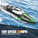 VOLANTEXRC Brushless RC Boats for Adults, 30+MPH Fast Remote Control Boat with Rechargeable Batteries for Lakes, 2.4 GHz High Speed RC Boat for Adults (797-4 Brushless)