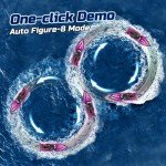 WeFone Remote Control Boat for Adults, 25+ KMH Fast RC Speed Boat with LED Light for Kids, Self-righting, Demo, WF17 Ideal Pools and Lakes Toys, 2 Rechargeable Batteries for 30-40 Mins, Purple