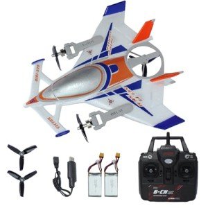 FLYCOLOR QIDI 570 RC Airplane 2.4Gh 6CH RC Glider Fixed Wing Aircraft 3 Flight Models Brushless RC Helicopters Vertical Takeoff RC Glider (Blue)