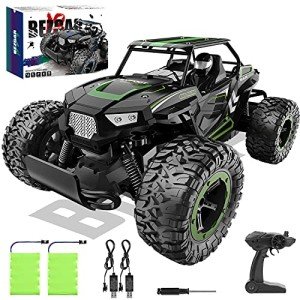 BEZGAR TB142 Remote Control Car - 1:14 Scale RC Cars, 20 Km/h 2WD All-Terrains Electric Off-Road Vehicle Truck Crawler Toy with Two Rechargeable Batteries for Boys Kids and Adults