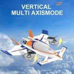 FLYCOLOR QIDI 570 RC Airplane 2.4Gh 6CH RC Glider Fixed Wing Aircraft 3 Flight Models Brushless RC Helicopters Vertical Takeoff RC Glider (Blue)