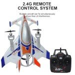 FLYCOLOR QIDI 570 RC Airplane 2.4Gh 6CH RC Glider Fixed Wing Aircraft 3 Flight Models Brushless RC Helicopters Vertical Takeoff RC Glider (Blue)