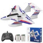 ITEFDTUTNE RC Plane for Water Land & Air, Amphibious Tri-Phibian Aircraft with 2 Batteries, Large 3CH RC Airplane Toy for Adults Kids Beginners Boys Gifts