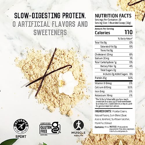 Ascent Micellar Casein Protein Powder - Vanilla 2lbs