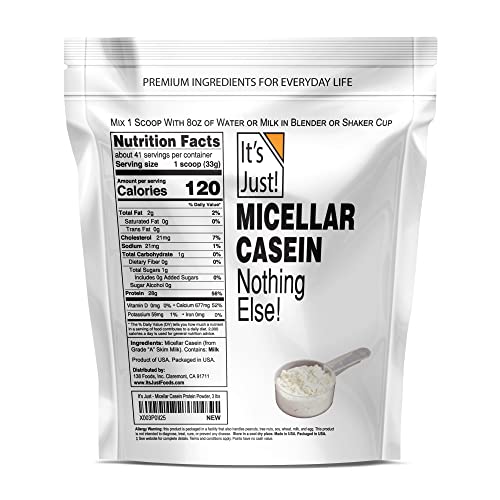 100% Casein Protein Powder - Slow Release BCAAs