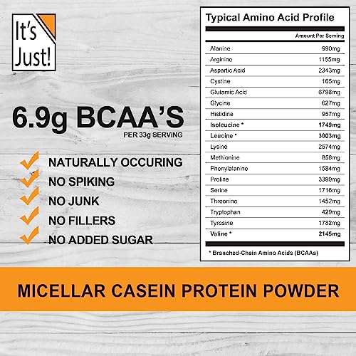 100% Casein Protein Powder - Slow Release BCAAs