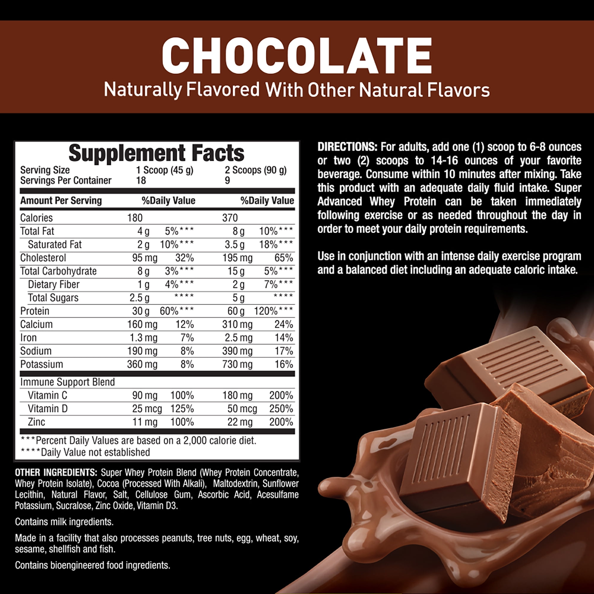 Chocolate Whey Protein Powder, 1.78 lb