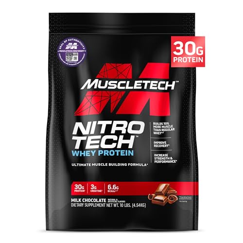 Muscletech Nitro-Tech Whey Protein Powder, 10lb
