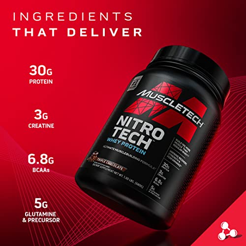 Muscletech Nitro-Tech Whey Protein Powder - 4lb