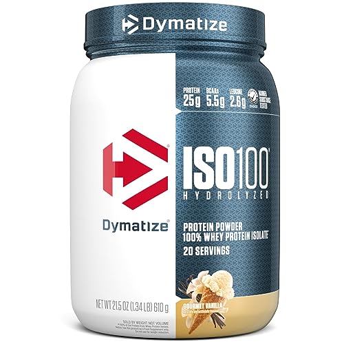 Dymatize ISO100 Whey Protein Powder, Vanilla, 20 Servings