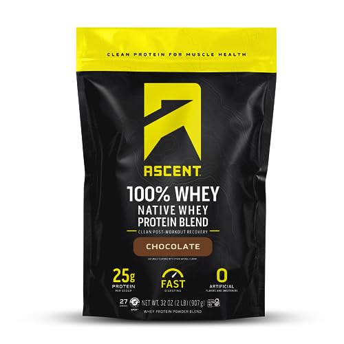 Ascent Whey Protein Isolate - Chocolate, Gluten-Free, 2 lb