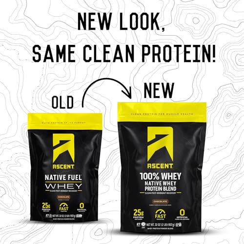 Ascent Whey Protein Isolate - Chocolate, Gluten-Free, 2 lb