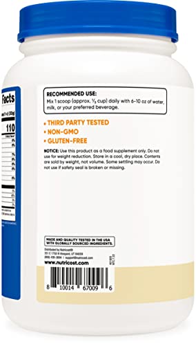 Vanilla Micellar Casein Protein Powder 2lb - Gluten Free