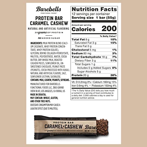 Barebells Caramel Cashew Protein Bars - 12 Count