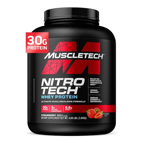 Muscletech Strawberry Whey Protein Powder, 4 lb