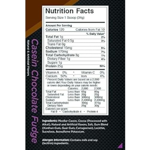 Rule1 R1 Casein Protein Chocolate Fudge, 1.8 kg