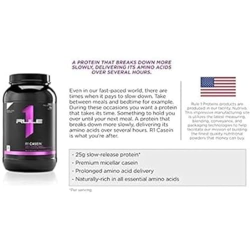 Rule1 R1 Casein Protein Chocolate Fudge, 1.8 kg