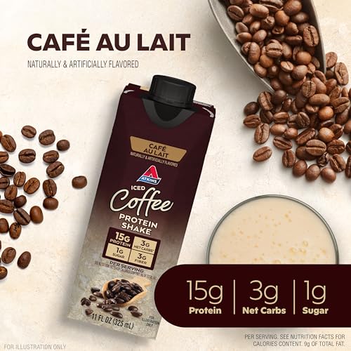 Atkins Café au Lait Iced Coffee Protein Shakes