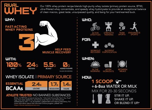 Rich Chocolate Rival Whey Protein - 5lbs