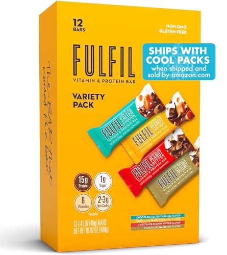 FULFIL Protein Snack Bars Variety Pack, 12 Count