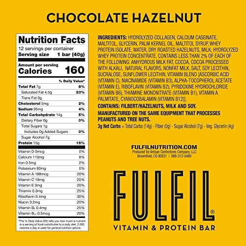 FULFIL Protein Snack Bars Variety Pack, 12 Count