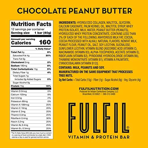 FULFIL Protein Snack Bars Variety Pack, 12 Count