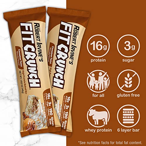 FITCRUNCH Cinnamon Twist Protein Bars - 9 Pack