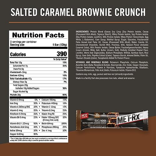 MET-Rx Big 100 Protein Bar, Salted Caramel Crunch