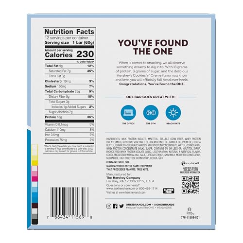 Hershey's Cookies 'n' Creme Protein Bars - 12 Pack