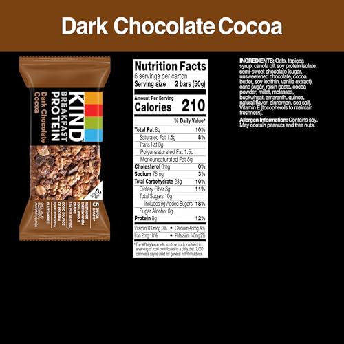KIND Dark Chocolate Cocoa Protein Snack Bars
