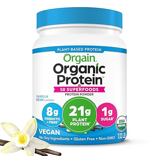 Orgain Organic Vegan Protein Powder, Vanilla Bean