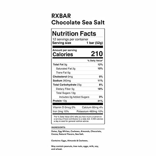 RXBAR Chocolate Sea Salt Protein Bars - 12 Count