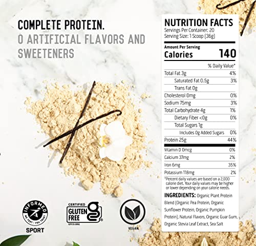 Ascent Vegan Protein Powder - Vanilla 20 Servings