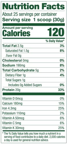 Vega Vanilla Protein Powder with Greens, 20g Plant-Based